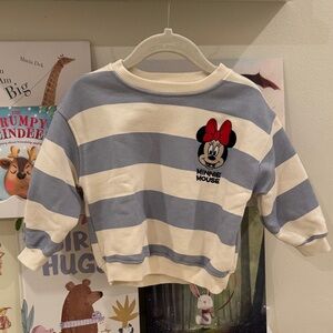 Zara Kids Minnie Mouse Sweatshirt - Blue and Cream